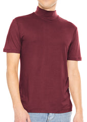 Men’s Oh So Soft Luxe Mock Neck Turtleneck Short Sleeve Shirt Casual Pullover Top