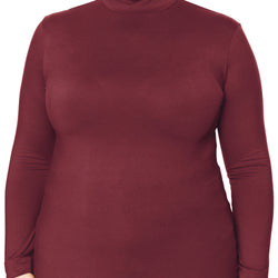 Women's and Plus Oh So Soft Long Sleeve Mock Turtleneck Top Regular Fit Everyday Wear