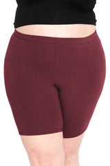 Women's Plus Size Cotton Biker Shorts