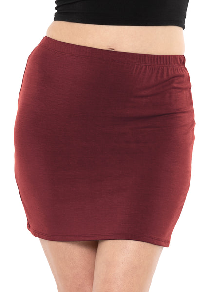 Women's Cotton Soft Stretch Fabric Basic Mini Skirt