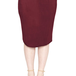 Women's Plus Size Soft Stretch MIDI Skirt