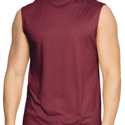 Men’s Oh So Soft Luxe Mock Neck Turtleneck Sleeveless Shirt Casual Pullover Top