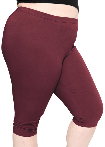 Women's and Plus Size Knee-Length Cotton Leggings