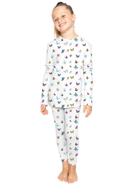 Oh So Soft Youth Girl's Long Sleeve Crew and Leggings Set, Includes Top and Bottom PRINTS