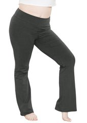 Women Plus Size High Waist Cotton Bootcut Yoga Pants