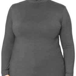 Women's and Plus Oh So Soft Long Sleeve Mock Turtleneck Top Regular Fit Everyday Wear