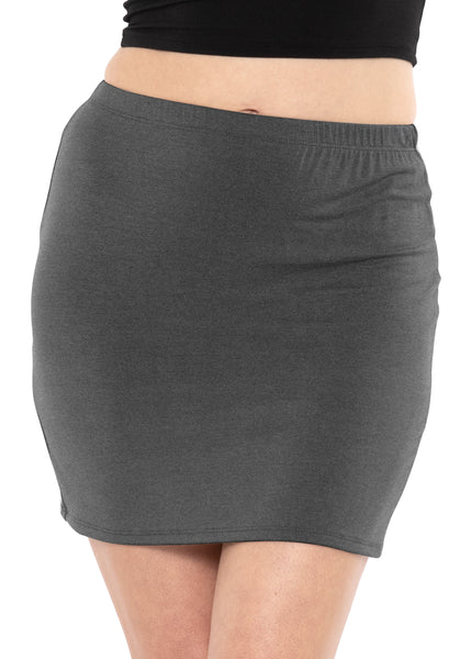 Women's Cotton Soft Stretch Fabric Basic Mini Skirt