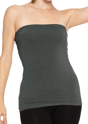 Women's & Plus Long Length Tube Top More Colors