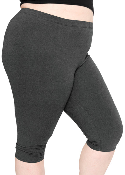 Women's and Plus Size Knee-Length Cotton Leggings