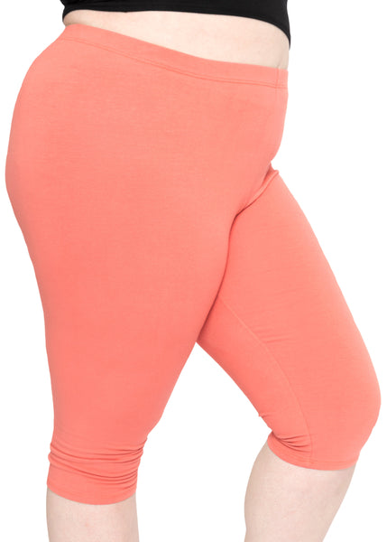 Women's and Plus Size Knee-Length Cotton Leggings