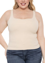 Women's and Plus Double Layered Crop Mid Length Tank Top | Everyday Compression Shapewear