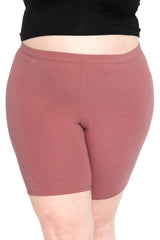 Women's Plus Size Cotton Biker Shorts