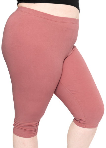 Women's and Plus Size Knee-Length Cotton Leggings