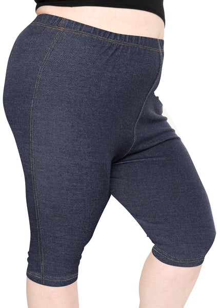Women's Plus Size Knee Length Cotton Leggings