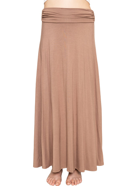 Youth Girl’s Flowy Ankle Length Skirt with Ruched Waistband