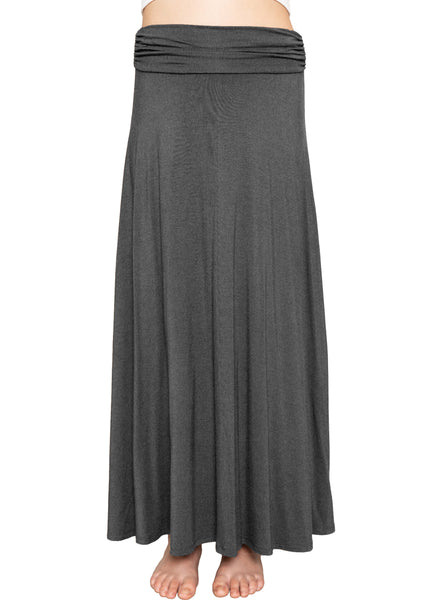 Youth Girl’s Flowy Ankle Length Skirt with Ruched Waistband