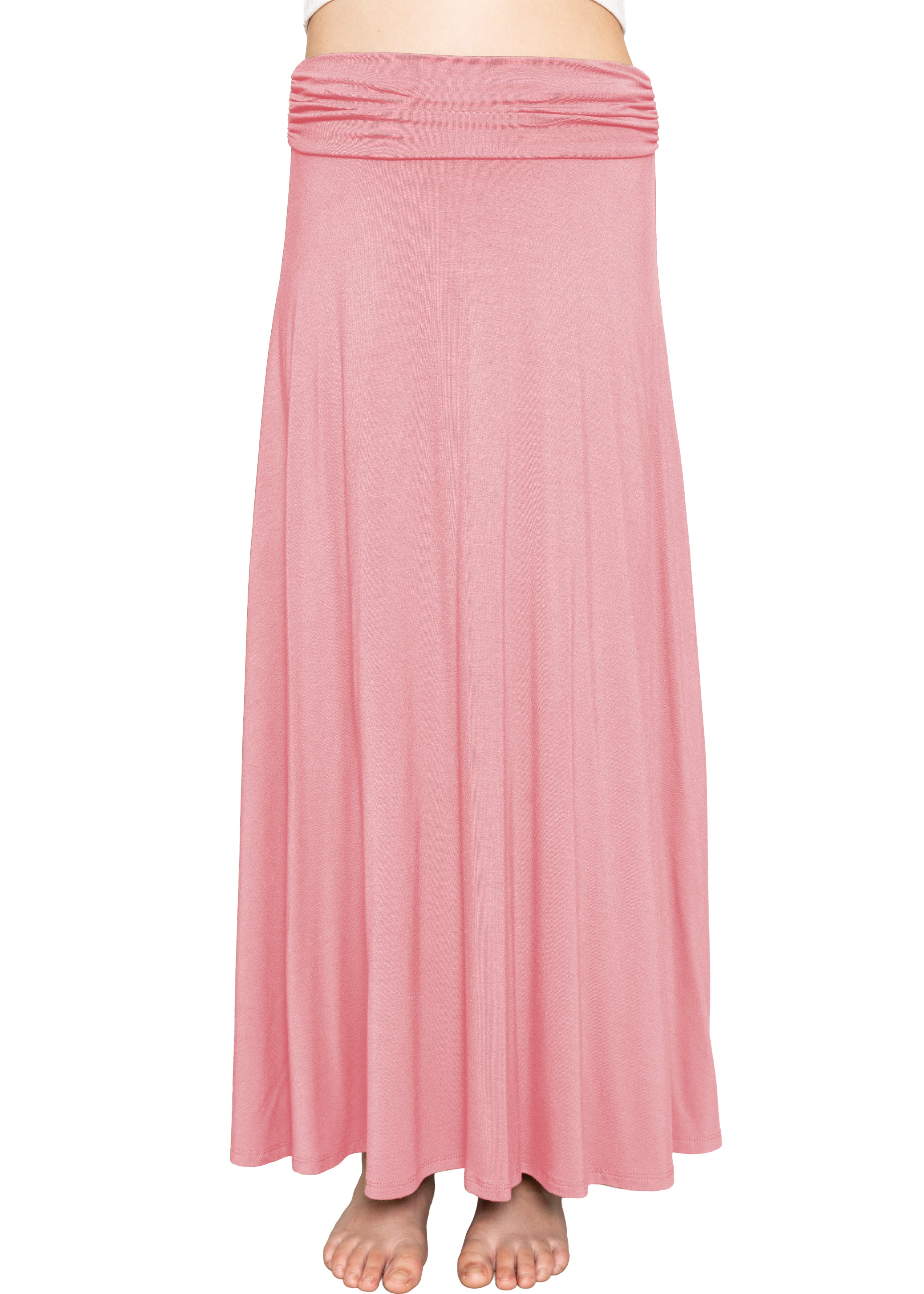 Youth Girl’s Flowy Ankle Length Skirt with Ruched Waistband