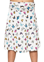 Youth Girl’s Flowy Knee Length Skirt with Ruched Waistband