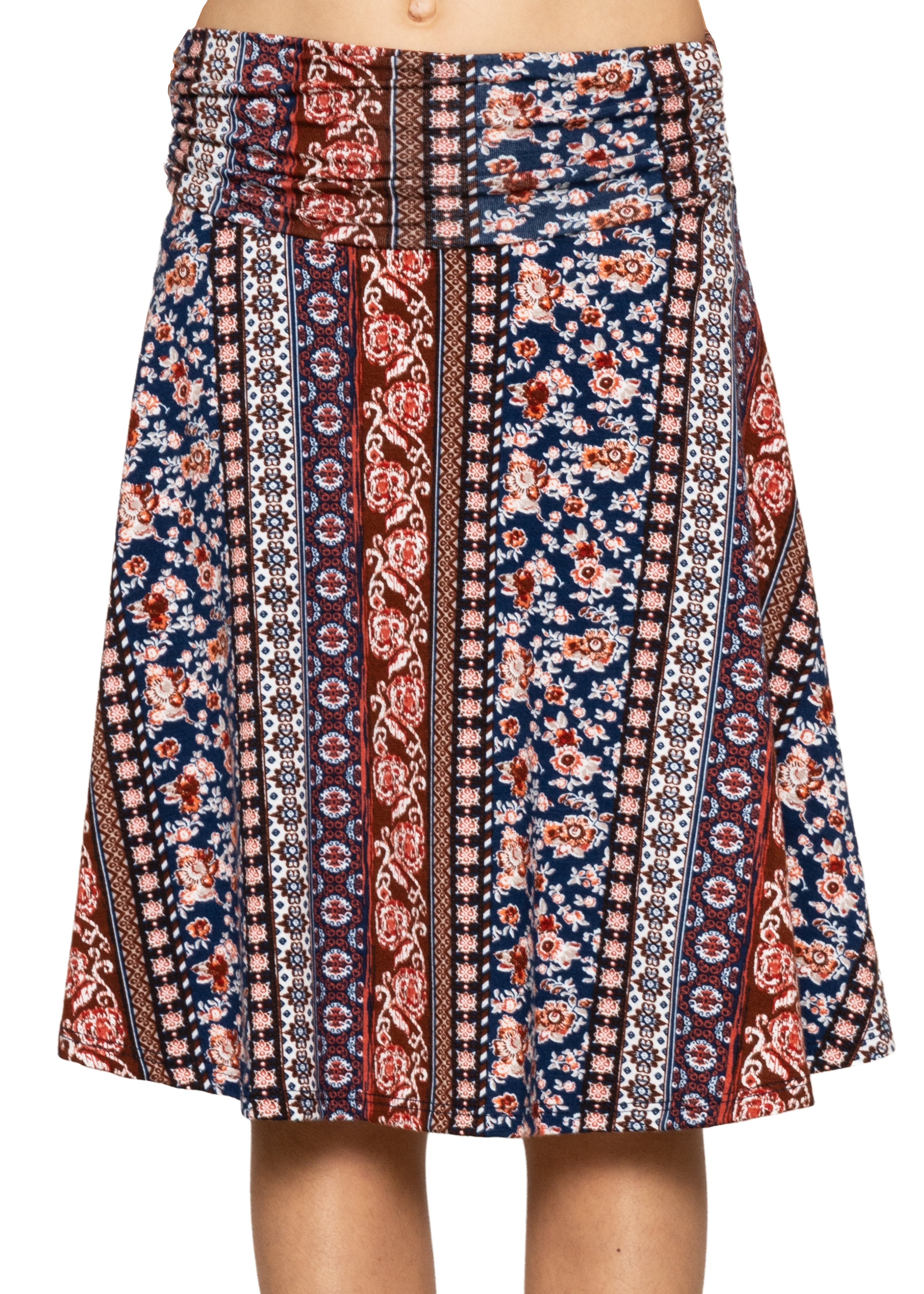 Youth Girl’s Flowy Knee Length Skirt with Ruched Waistband