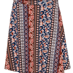 Youth Girl's Flowy Knee Length Skirt with Ruched Waistband