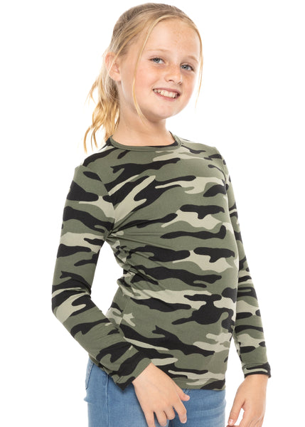 Youth Girl's Oh So Soft Long Sleeve Crew Neck Top Prints