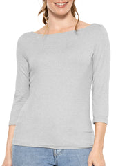 Women's and Plus Oh So Soft ¾ Boat Neck Top