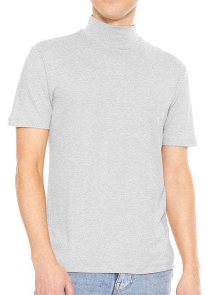 Men’s Oh So Soft Luxe Mock Neck Turtleneck Short Sleeve Shirt Casual Pullover Top
