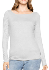 Women's and Plus Oh So Soft Long Sleeve Boat Neck Top
