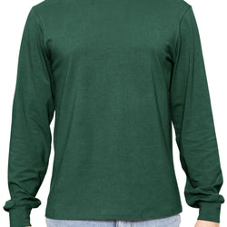 Men's Cotton Mock Neck Cuffed Long Sleeve Top