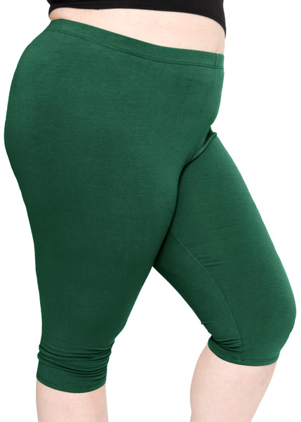 Women's and Plus Size Knee-Length Cotton Leggings