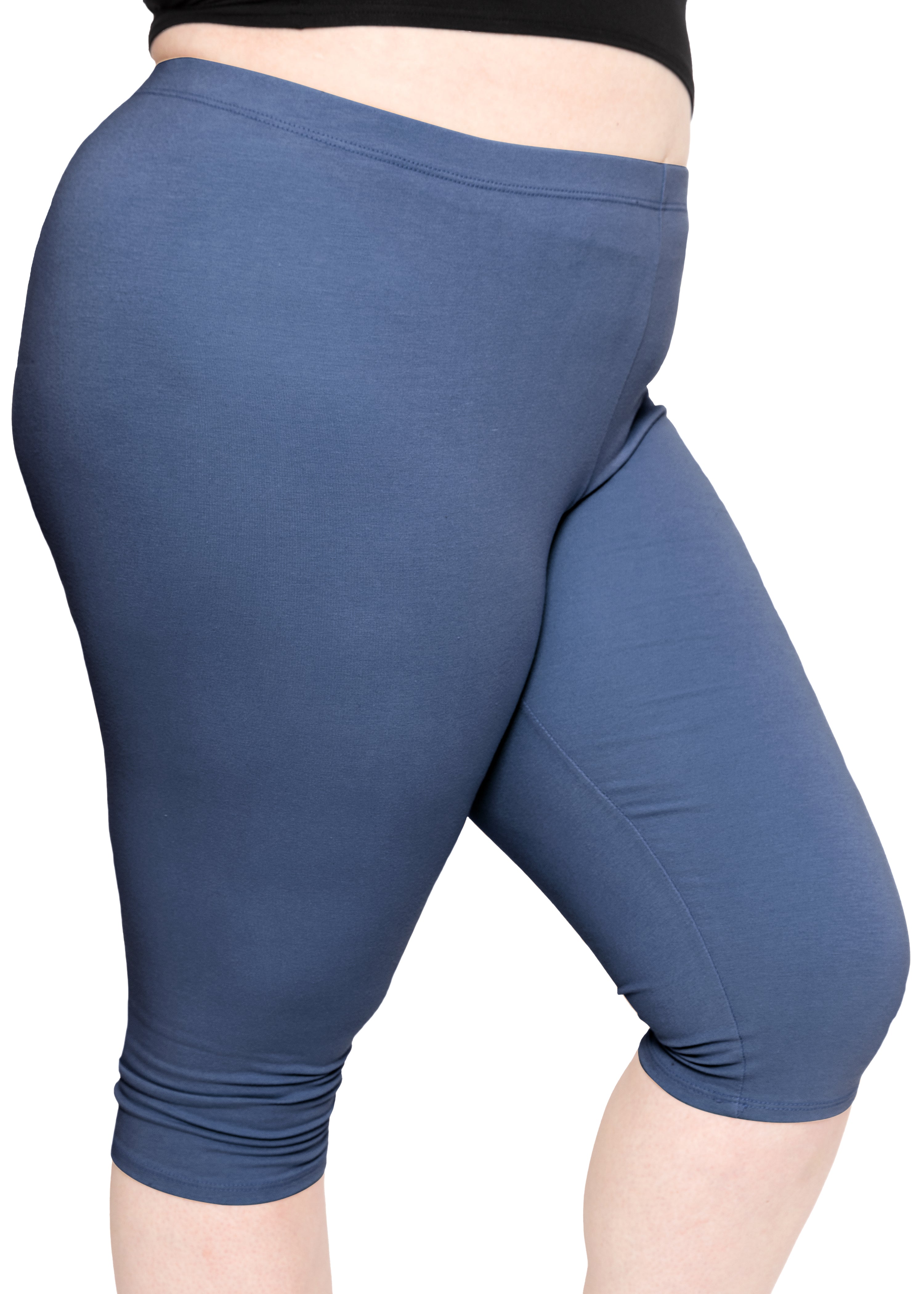 Women's Plus Size Knee Length Cotton Leggings