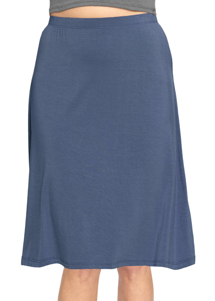 Women's Comfortable Flowy Airy A-Line Knee Length Light Weight Skirt