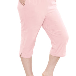 Women’s and Plus Size Cotton Straight Leg Cropped Pants with Pockets | Soft and Casual