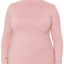 Women's and Plus Oh So Soft Long Sleeve Mock Turtleneck Top Regular Fit Everyday Wear