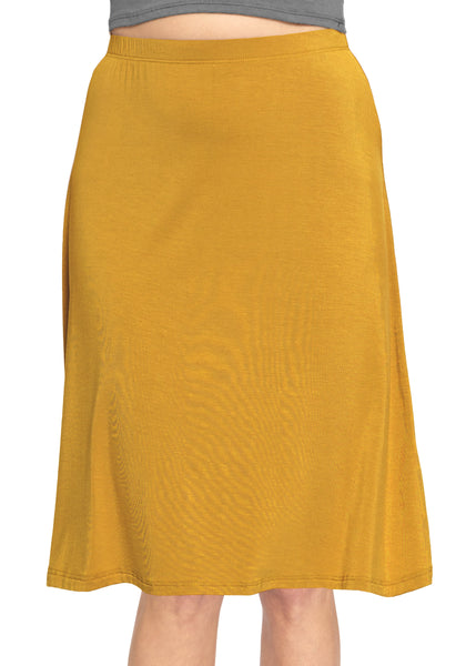 Women's Comfortable Flowy Airy A-Line Knee Length Light Weight Skirt