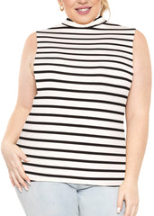 Women's Plus Oh So Soft Sleeveless Mock Neck Top - Perfectly Stylish, Cozy Essential for Everyday