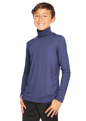 Oh So Soft Boy's Long Sleeve Poly Spandex Turtleneck More Colors