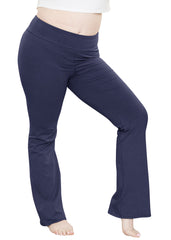 Women Plus Size High Waist Cotton Bootcut Yoga Pants