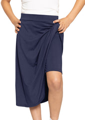 Girl's A-Line Midi Skirt with Built-in Shorts