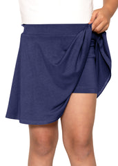 Girl's A-Line Short Skirt with Built-in Shorts