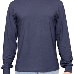 Men's Cotton Mock Neck Cuffed Long Sleeve Top