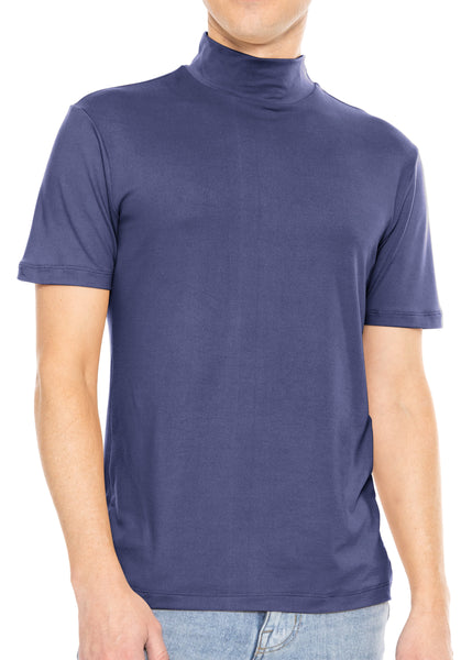 Men's Cotton Mock Neck Short Sleeve Top