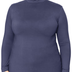 Women's and Plus Oh So Soft Long Sleeve Mock Turtleneck Top Regular Fit Everyday Wear