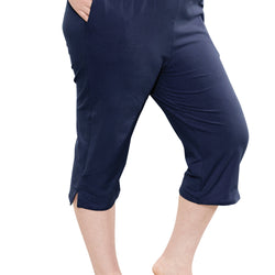 Women’s and Plus Size Cotton Straight Leg Cropped Pants with Pockets | Soft and Casual