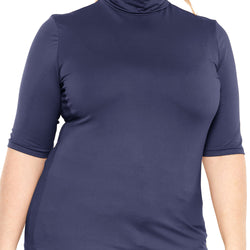 Women's Plus Size Warm Short Sleeve Turtleneck Top | Ultra Soft