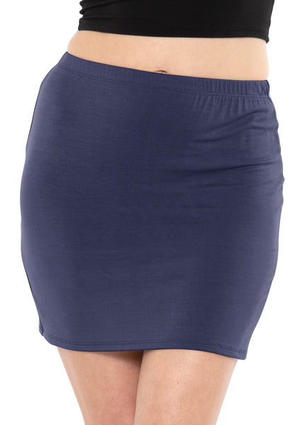 Women's Cotton Soft Stretch Fabric Basic Mini Skirt