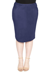Women's Plus Size Soft Stretch MIDI Skirt