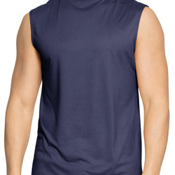 Men’s Oh So Soft Luxe Mock Neck Turtleneck Sleeveless Shirt Casual Pullover Top