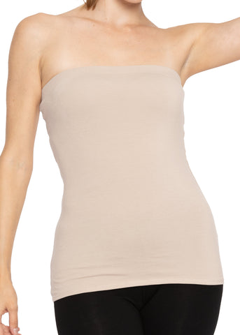 Women's & Plus Long Length Tube Top Even More Colors