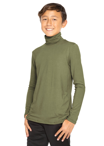 Oh So Soft Boy's Long Sleeve Poly Spandex Turtleneck